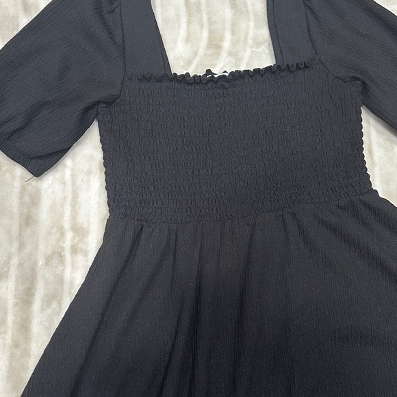 Black Puff Sleeve Dress - Picture 2 of 3